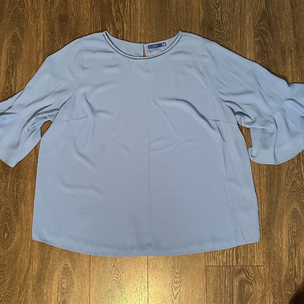 Apt 9 Robins Egg Blue Bell Sleeve Blouse